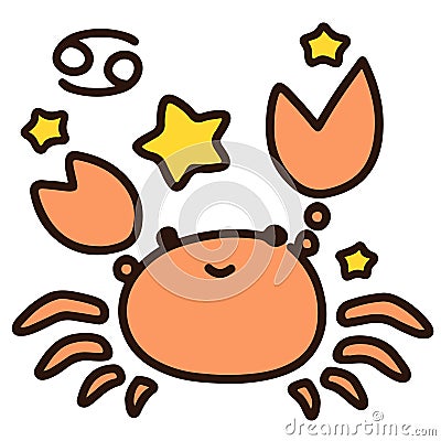 Outlined simple zodiac sign Cancer Vector Illustration
