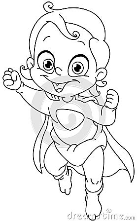 Outlined superbaby Vector Illustration