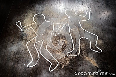 Outline of dead bodies Stock Photo