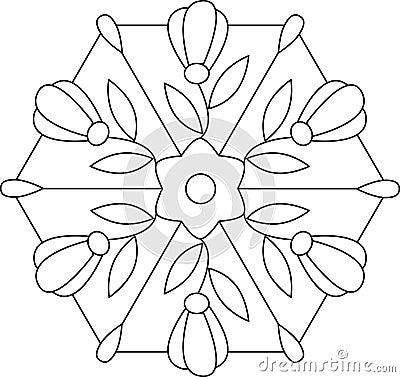 Outlines of floral stained glass Vector Illustration