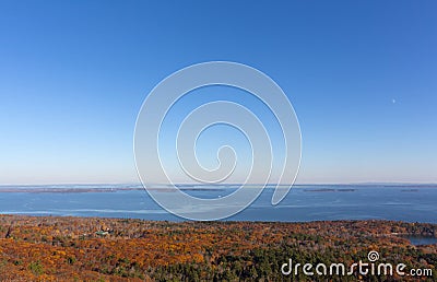 Outlying islands from Mt. Battie Camden Maine Stock Photo