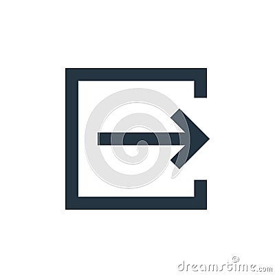 output vector icon isolated on white background. Outline, thin line output icon for website design and mobile, app development. Vector Illustration