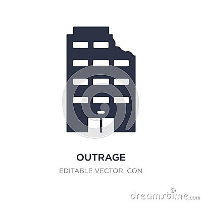 outrage icon on white background. Simple element illustration from Buildings concept Vector Illustration