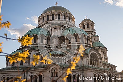 Exterior of Alexander Nevsky Cathedral in Sofia Stock Photo