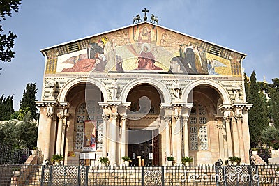 Outside in front of the Church of Mary Magdalene in Jerusalem Editorial Stock Photo