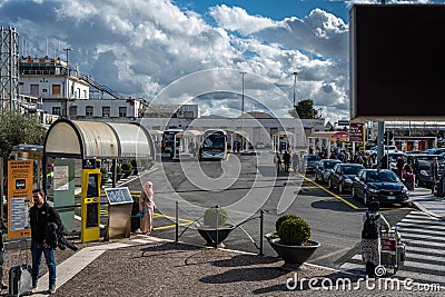 Ciampino Airport in Rome, Italy Parking Lot At Noon Editorial Stock Photo