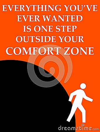 Outside comfort zone Stock Photo