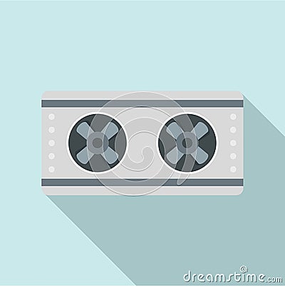 Outside conditioner fans icon, flat style Vector Illustration