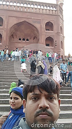 Outside of Delhi jama masjid Editorial Stock Photo