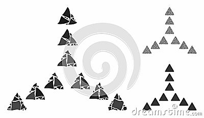 Outside direction triangles Composition Icon of Inequal Parts Vector Illustration