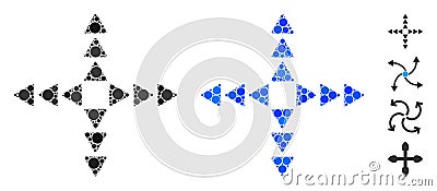 Outside Direction Triangles Mosaic Icon of Circle Dots Stock Photo