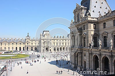 Outside Louvre Museum Editorial Stock Photo