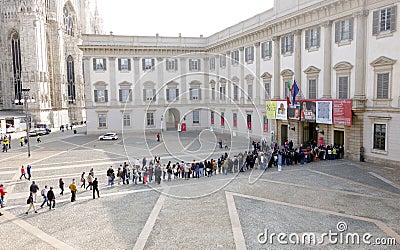 Outside the Palazzo Reale Editorial Stock Photo