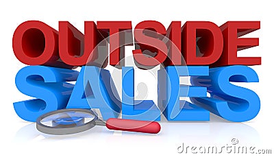 Outside sales word on white Stock Photo