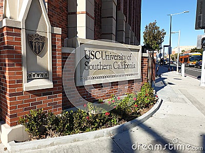 Outside of USC University of Southern California Editorial Stock Photo