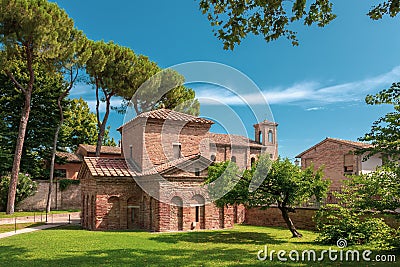 Ravenna, Italy - Outside View of the Galla Placidia Mausoleum UNESCO World Heritage Stock Photo