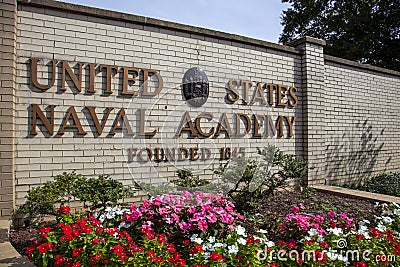 Outside view of the Naval Academy in Annapolis, MD Editorial Stock Photo