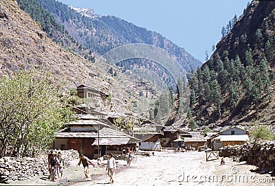 1977. The outskirt of the village of Manikaran. Editorial Stock Photo