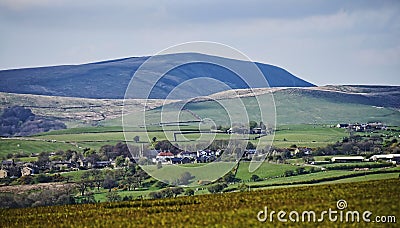 On the outskirts of Burnley stands Pendle Hill in Lancashire Editorial Stock Photo