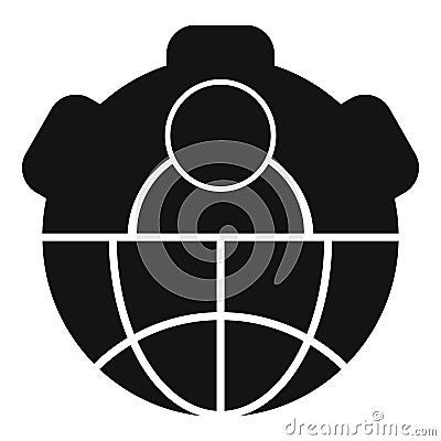 Outsource global gear icon, simple style Vector Illustration