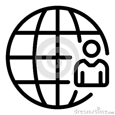 Outsource international icon, outline style Vector Illustration