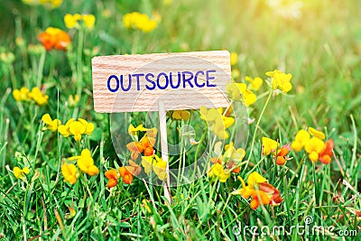 Outsource signboard Stock Photo