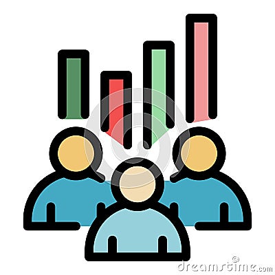 Outsource teamwork icon color outline vector Vector Illustration