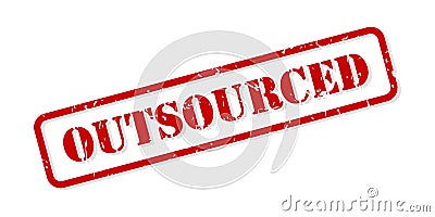 Outsourced Rubber Stamp Vector Vector Illustration