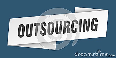 outsourcing banner template. outsourcing ribbon label. Vector Illustration