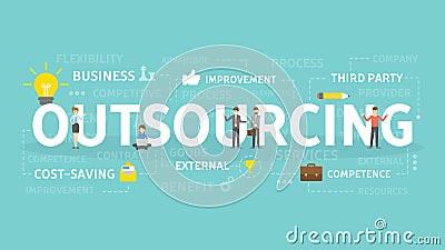 Outsourcing concept illustration. Vector Illustration