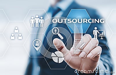 Outsourcing Human Resources Business Internet Technology Concept Stock Photo