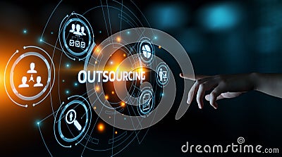 Outsourcing Human Resources Business Internet Technology Concept Stock Photo