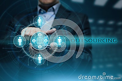 Outsourcing Human Resources Business Internet Technology Concept Stock Photo
