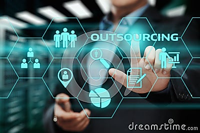 Outsourcing Human Resources Business Internet Technology Concept Stock Photo