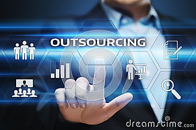 Outsourcing Human Resources Business Internet Technology Concept Stock Photo