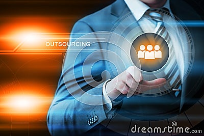 Outsourcing Human Resources Business Internet Technology Concept Stock Photo