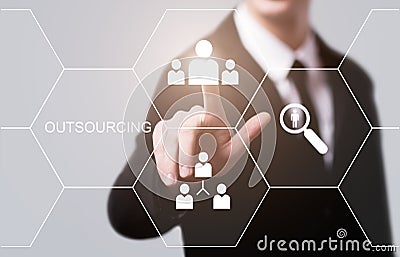 Outsourcing Human Resources Business Internet Technology Concept Stock Photo