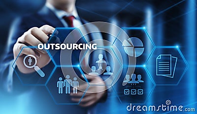 Outsourcing Human Resources Business Internet Technology Concept Stock Photo