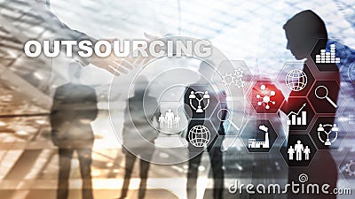 Outsourcing Human Resources. Global Business Industry Concept. Freelance Outsource International Partnership. Stock Photo