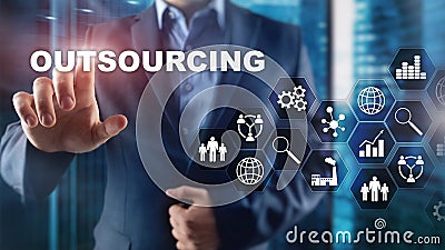 Outsourcing Human Resources. Global Business Industry Concept. Freelance Outsource International Partnership Stock Photo