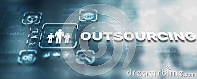 Outsourcing. Recruitment business strategy concept. Internet and modern technology Stock Photo