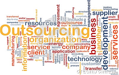 Outsourcing word cloud Cartoon Illustration