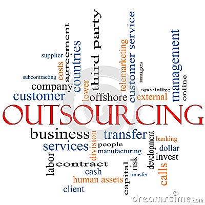 Outsourcing word cloud concept Stock Photo