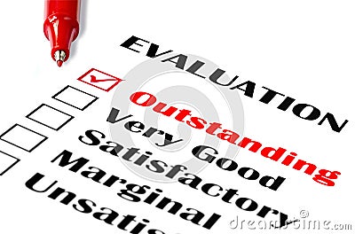 Outstanding Evaluation Stock Photo