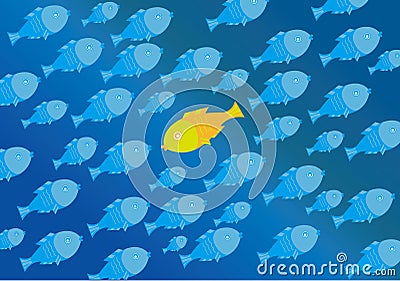 Outstanding fish and shoal Vector Illustration
