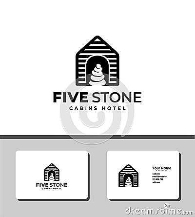 Outstanding logo template design that illustrates cabins houses Vector Illustration