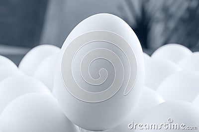 Outstanding white egg in extreme macro key. Stock Photo