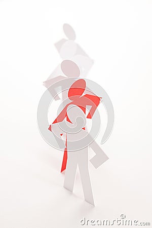 Outstanding in white standing figure team Stock Photo