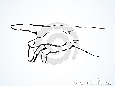 To point with finger. Vector drawing Vector Illustration