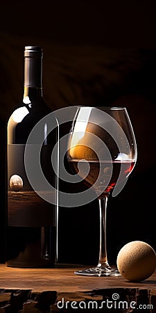 Outto Wine Bottle Image: Photobashing With Soft-focus Technique Stock Photo